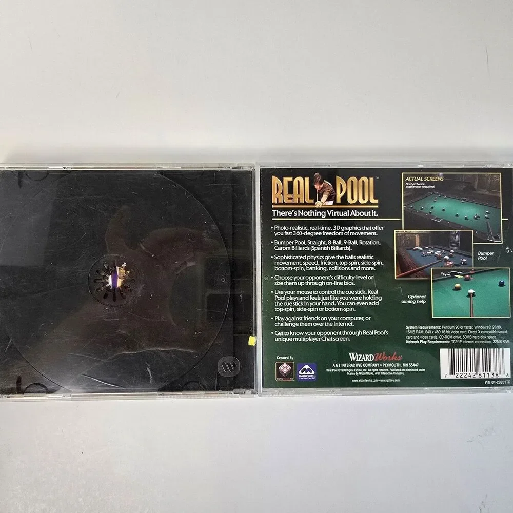 Vintage 3D Pool Simulation Games 1998 For Windows 95/98 - ProPool 3D & Real Pool